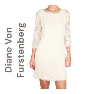 DVF Diane Von Furstenberg‎ Zarita Lace Dress in Ivory